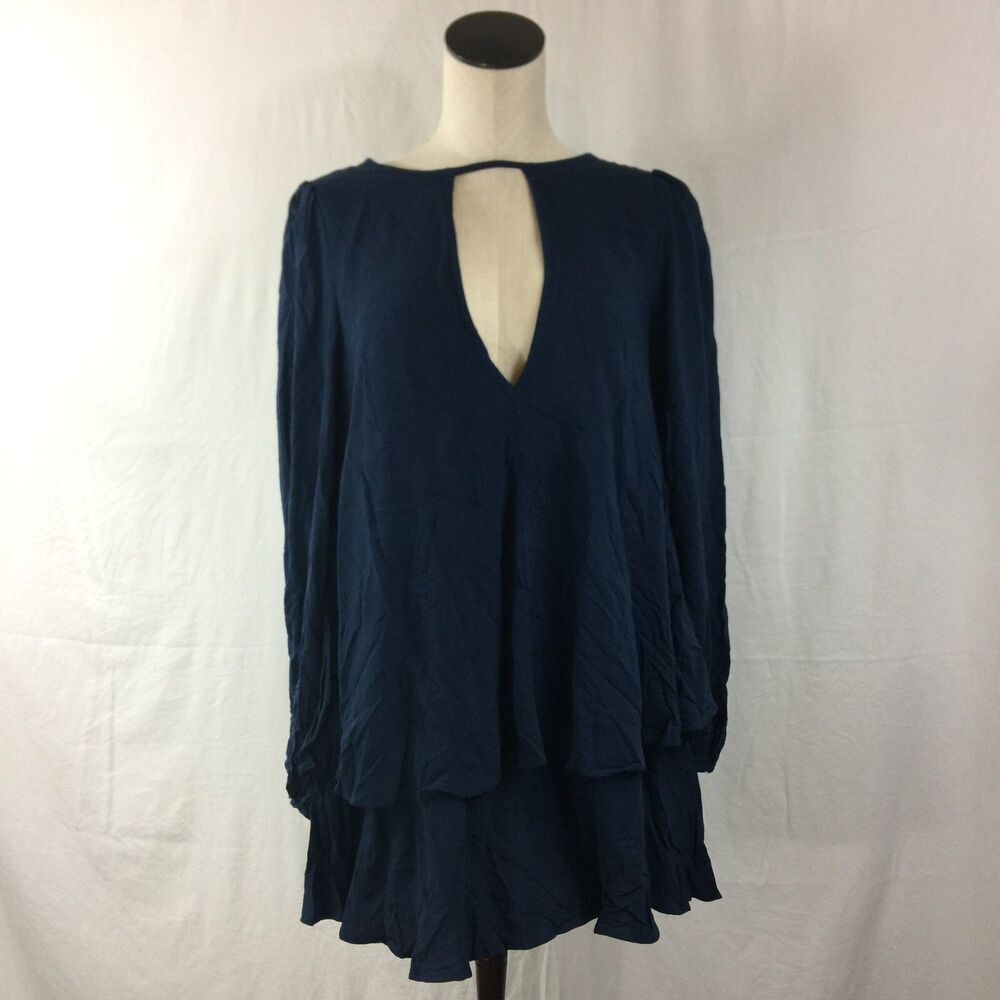 Free People Made in Philadelphia Blue Beck Dress XS Oversized Loose Fit and NWOT